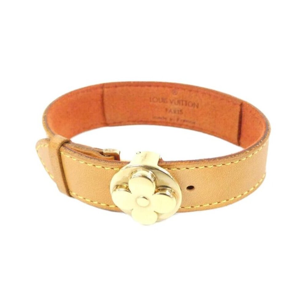 Louis Vuitton Luck Bracelet Leather Gold Naturel